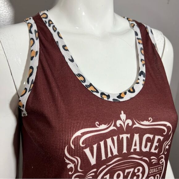 Vintage 1973 Brown Leopard Trim Tank -- M‎ - Picture 4 of 7